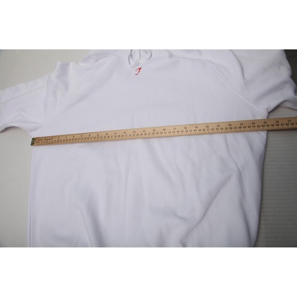 Gymshark Hoodie Womens M White I Love Squats Devil Graphic Fleece Oversized - Picture 8 of 12